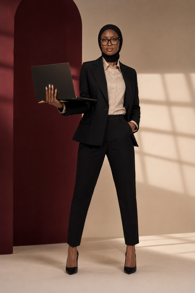 Woman developing a clear and memorable brand strategy