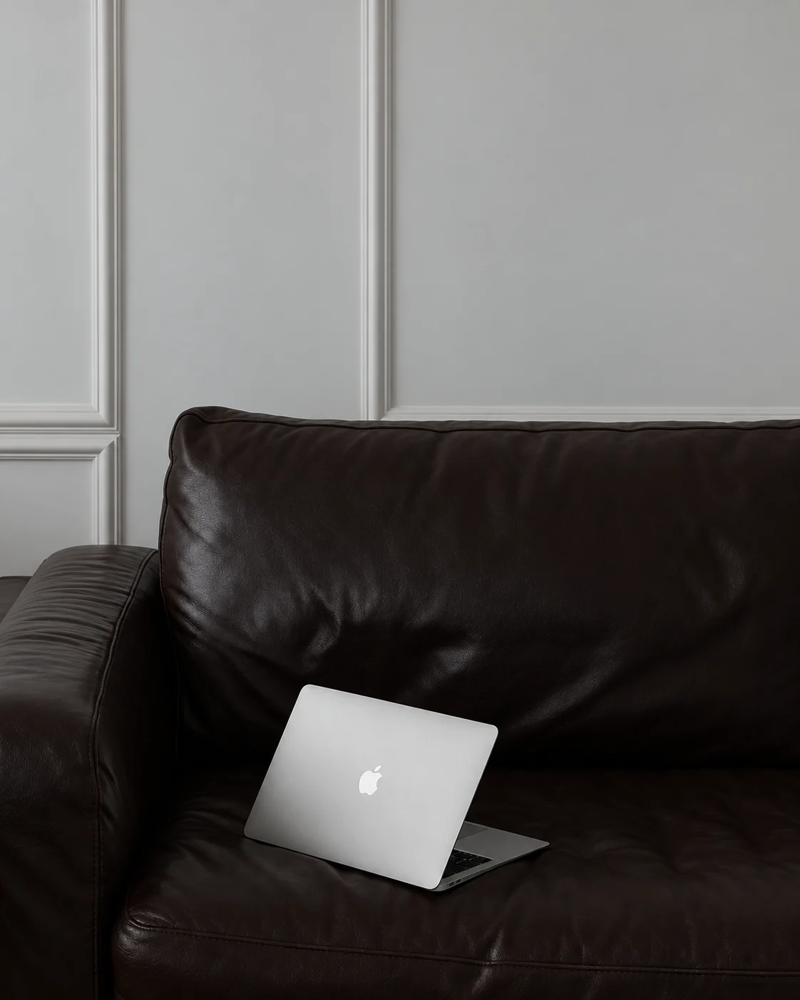 Laptop in editorial workspace for planning social media content